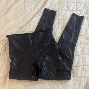 SPANX Faux Leather Leggings Black size Large